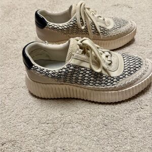 Stylish Dolce Vita Women's Cream and Black Sneakers